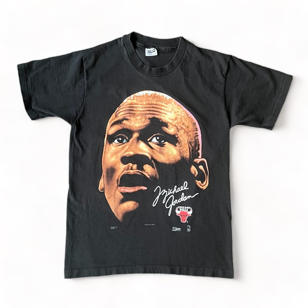 Men’s Vintage 90s Salem Big Face Michael Jordan Grail Anvil Black T-shirt L